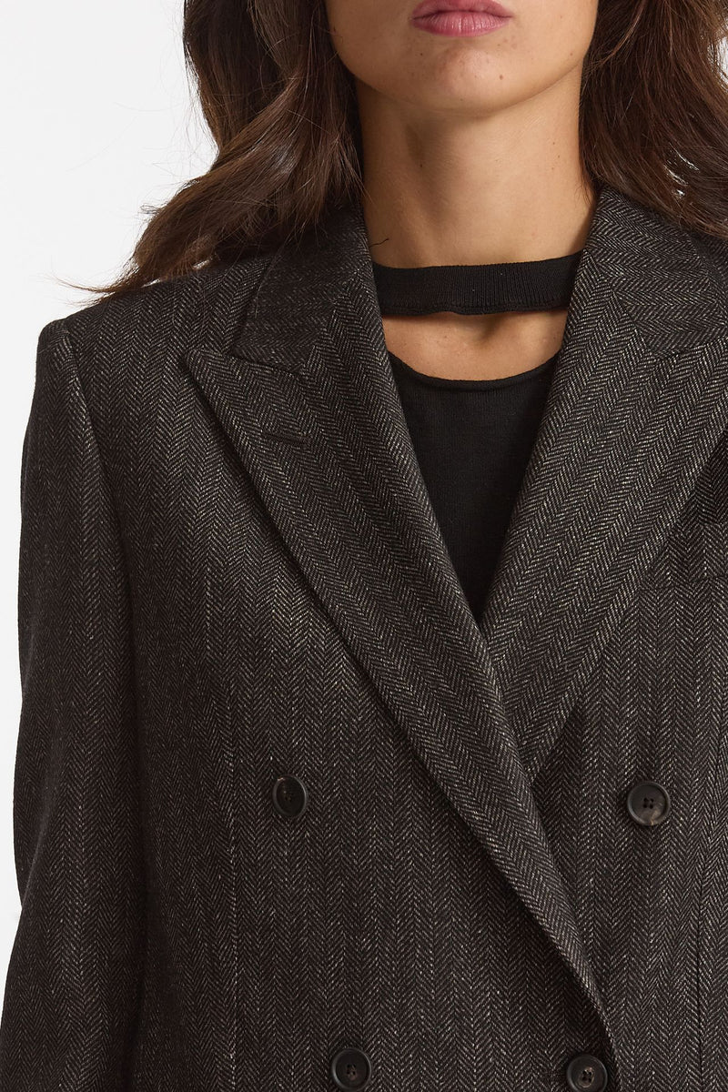 Blazer over JASMINE spigato nero e panna women Tagliatore - 8