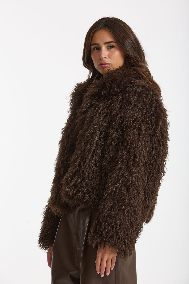 Eco pelliccia crop GIA marrone women Tagliatore - 1