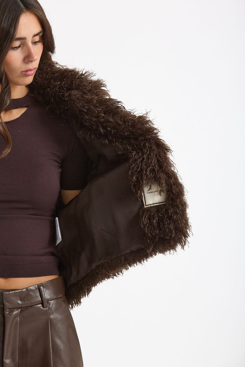 Eco pelliccia crop GIA marrone women Tagliatore - 7