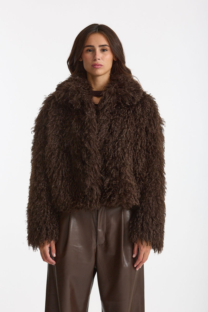 Eco pelliccia crop GIA marrone women Tagliatore - 2