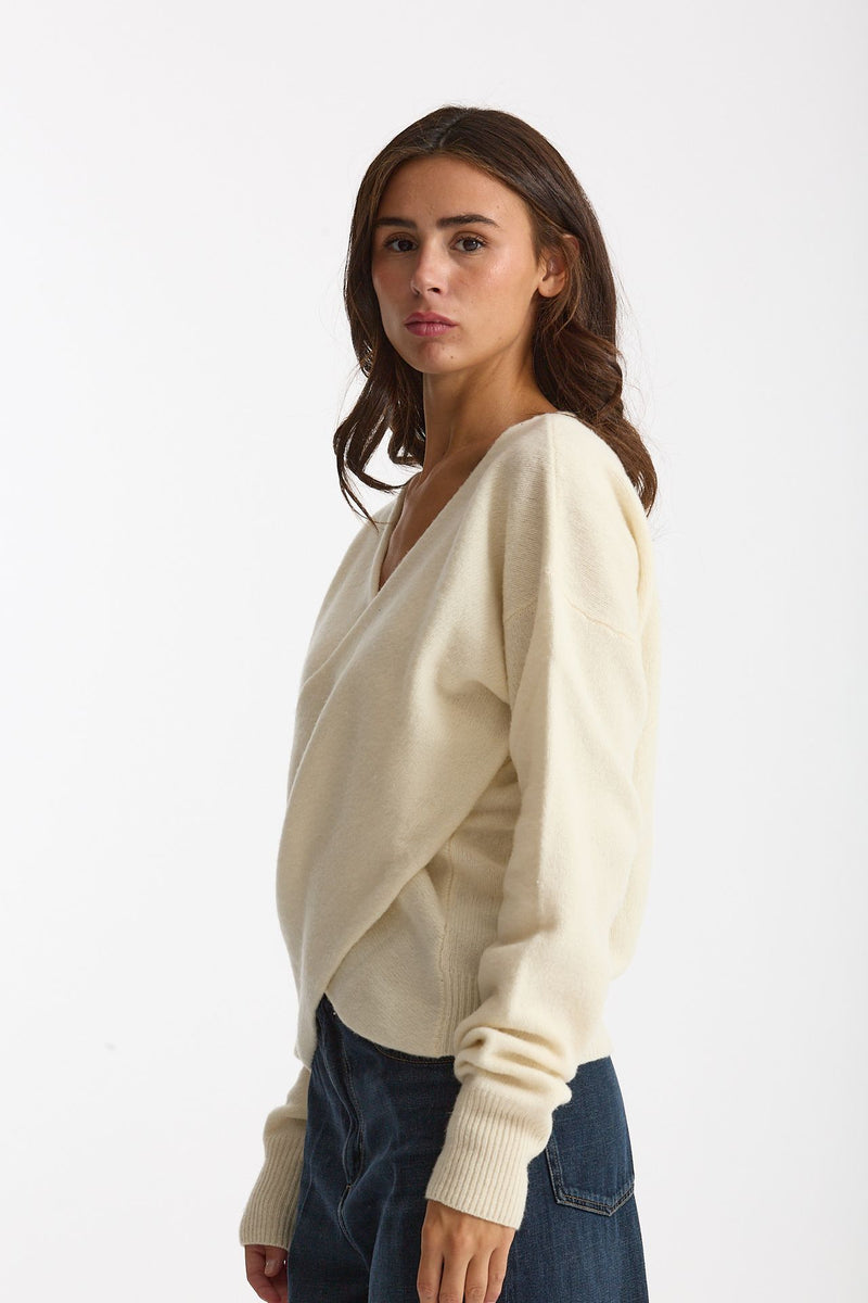 Maglia scollata panna women Federica tosi - 1