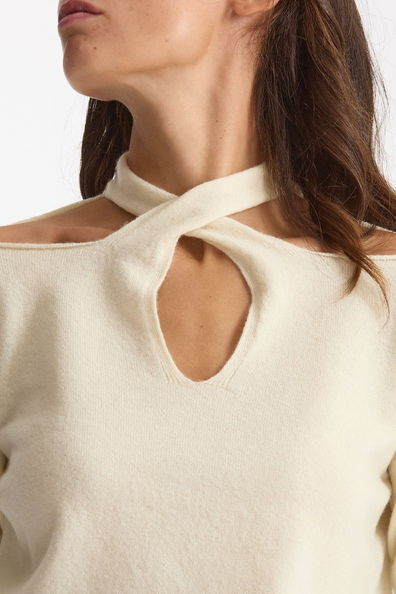 Maglia incrociata panna women Federica tosi - 3