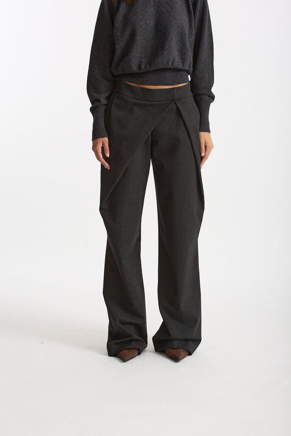 Pantalone con sormonto antracite women Federica tosi