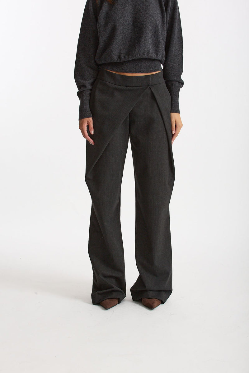 Pantalone con sormonto antracite women Federica tosi - 1