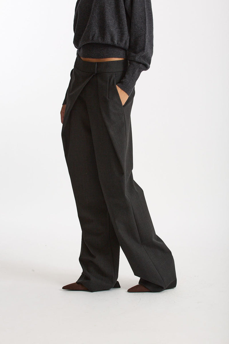Pantalone con sormonto antracite women Federica tosi - 2