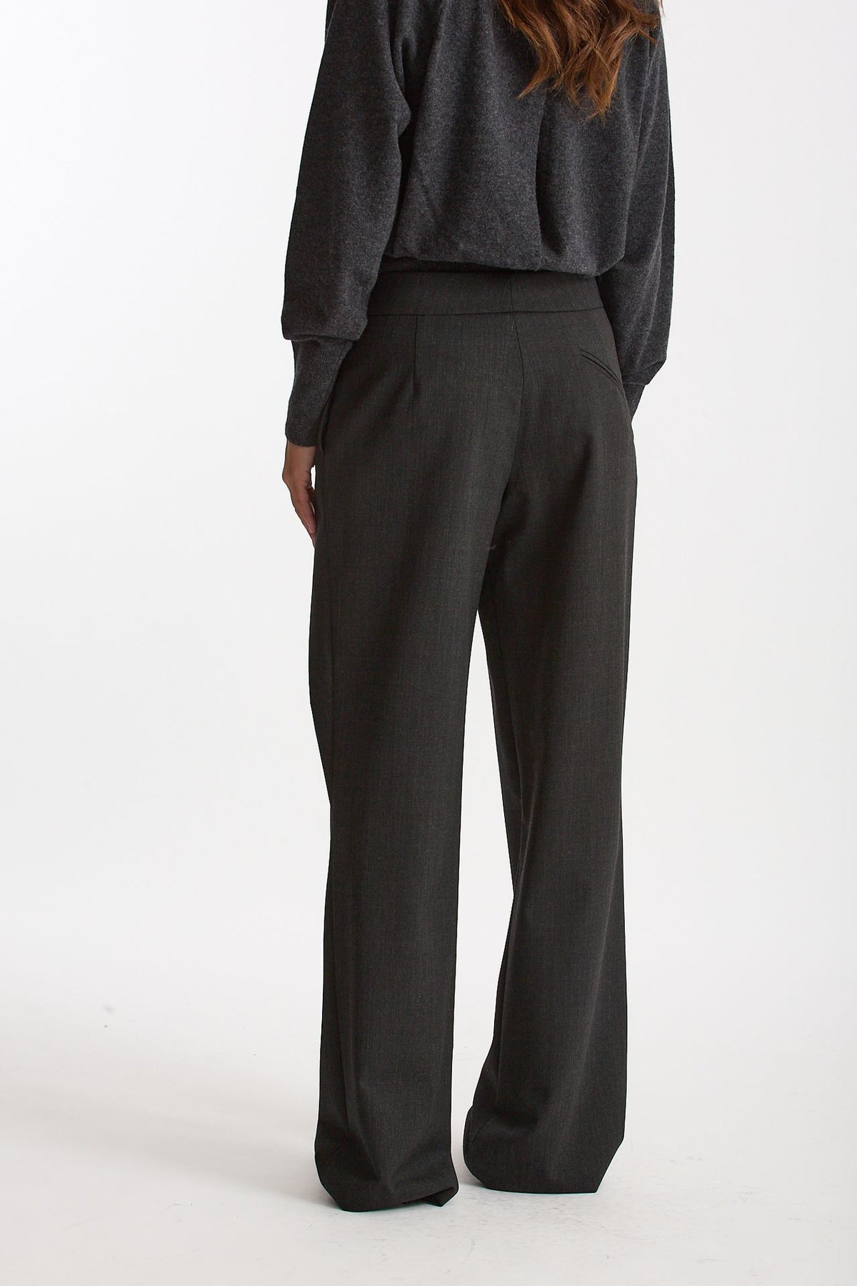 Pantalone con sormonto antracite women Federica tosi - 3