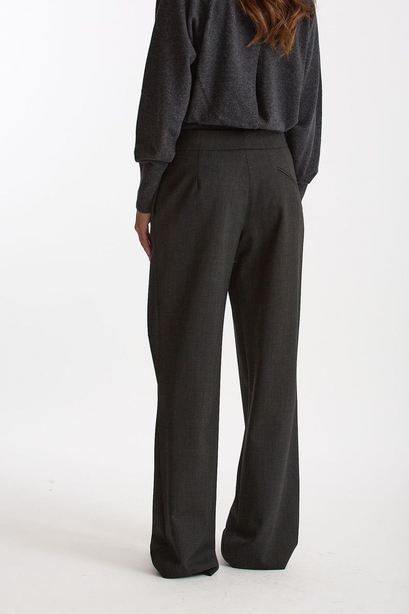 Pantalone con sormonto antracite women Federica tosi - 3