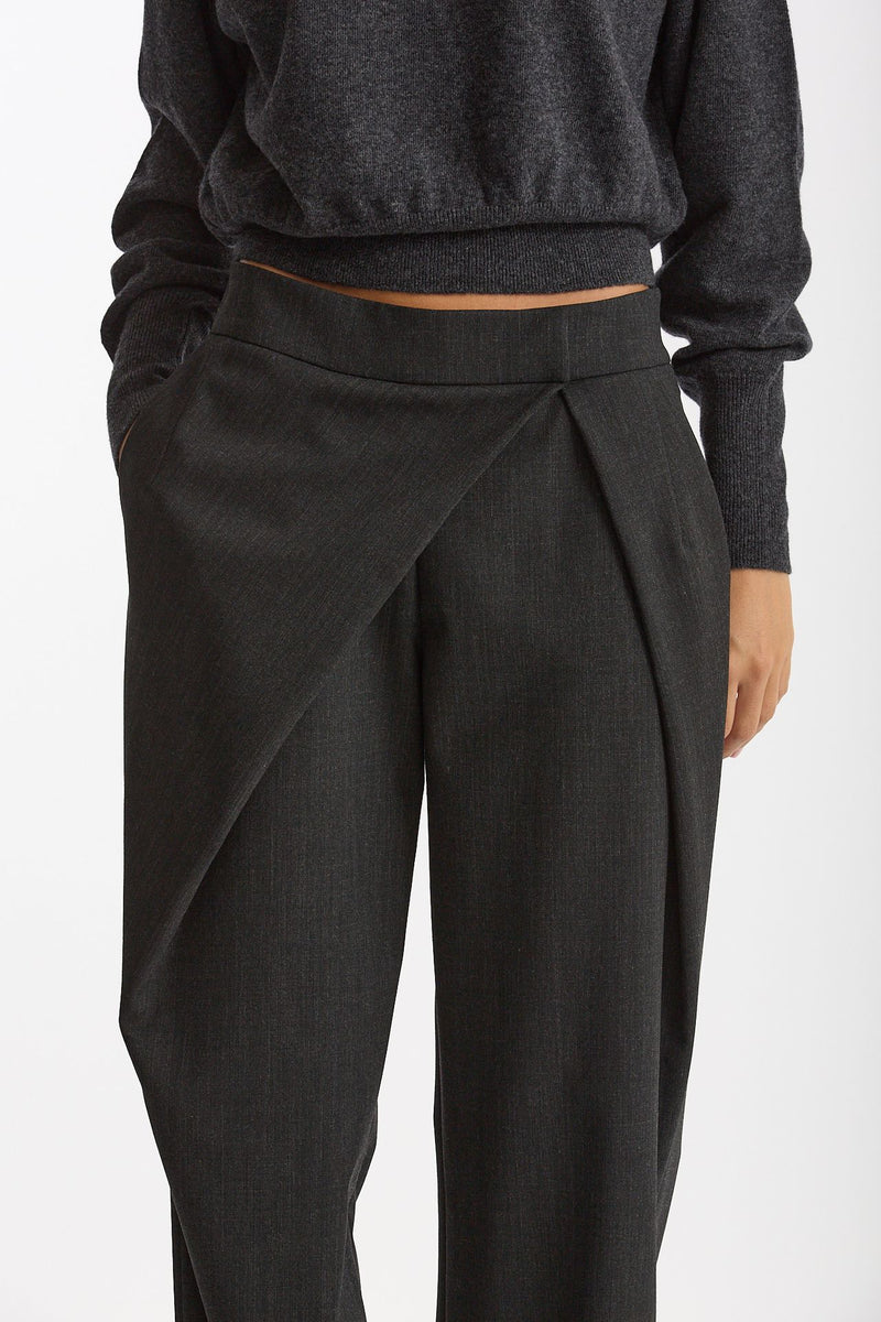 Pantalone con sormonto antracite women Federica tosi - 6