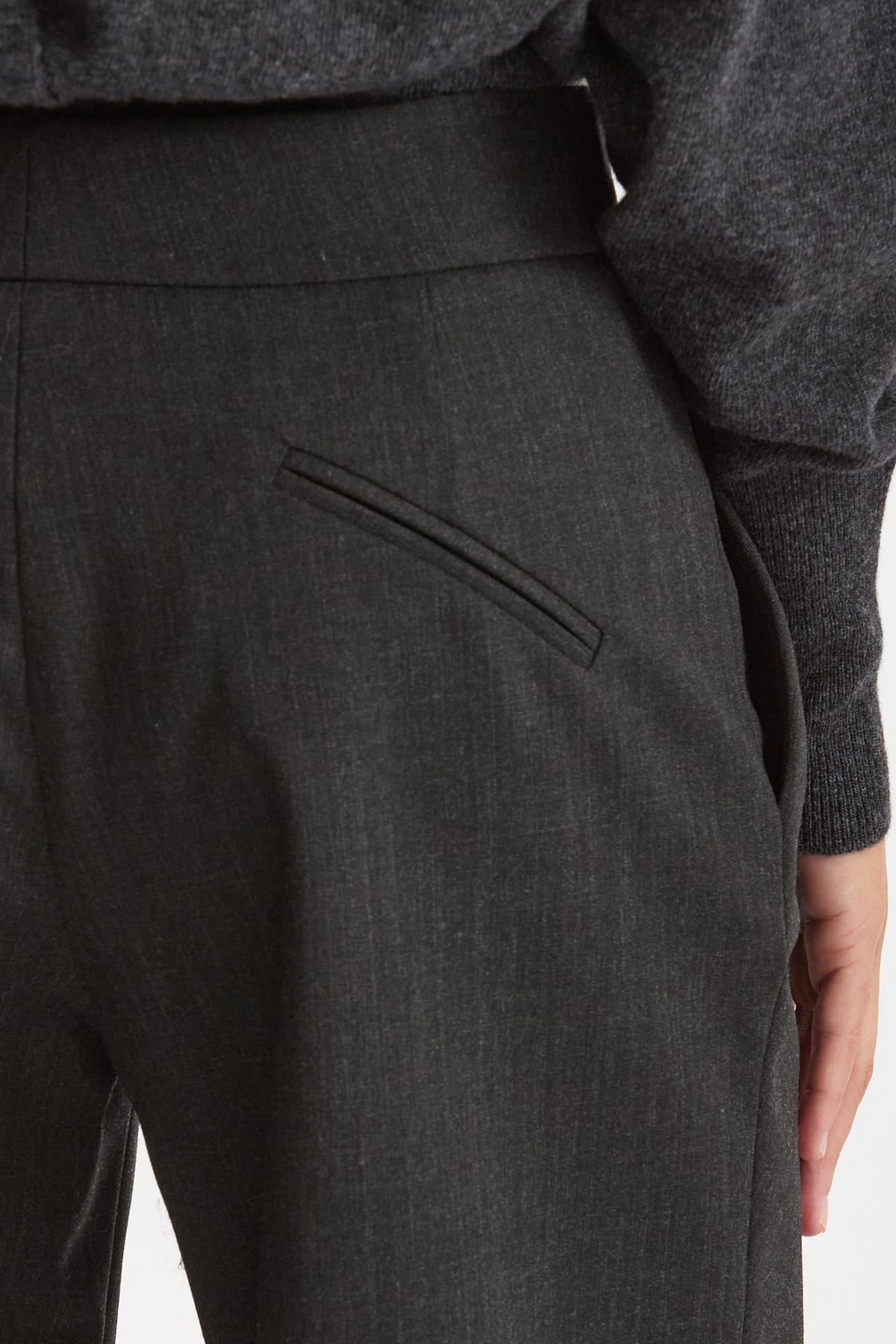 Pantalone con sormonto antracite women Federica tosi - 8