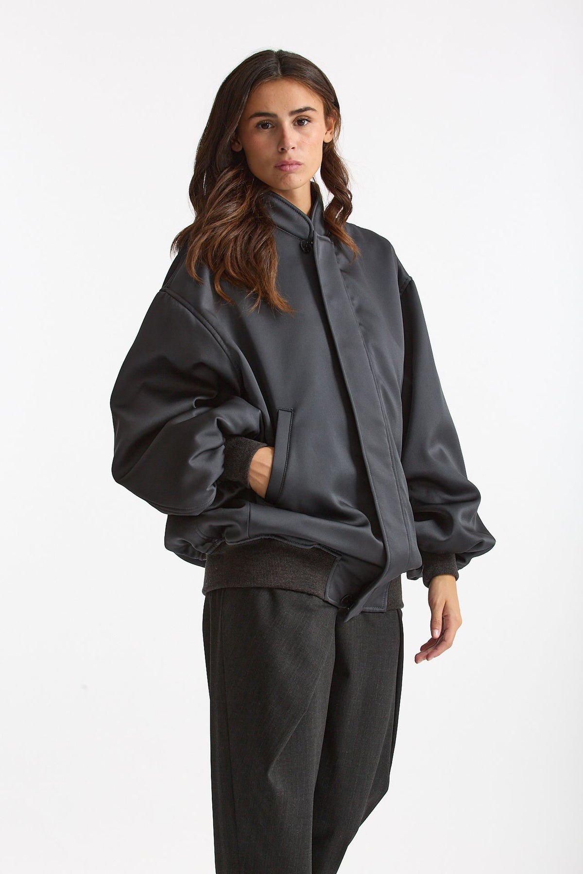 Bomber over grigio antracite women Federica tosi - 1