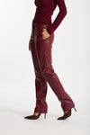 Pantalone slim in ecopelle bordeaux women Federica tosi - 1