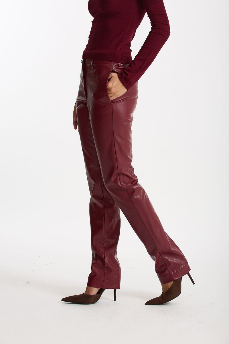 Pantalone slim in ecopelle bordeaux women Federica tosi - 1
