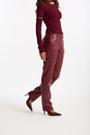 Pantalone slim in ecopelle bordeaux women Federica tosi - 4
