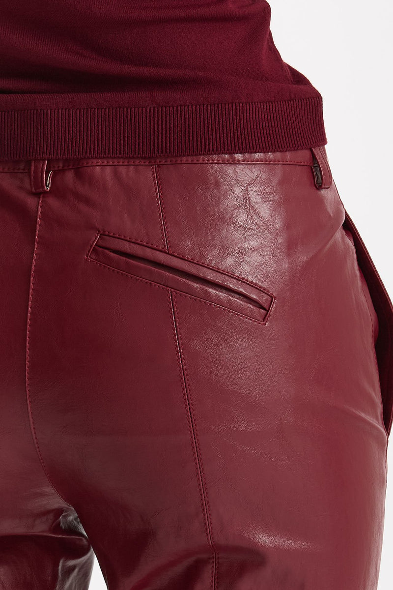 Pantalone slim in ecopelle bordeaux women Federica tosi - 6