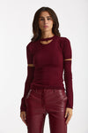 Maglia con manicotti bordeaux women Federica tosi - 1