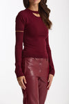 Maglia con manicotti bordeaux women Federica tosi - 5
