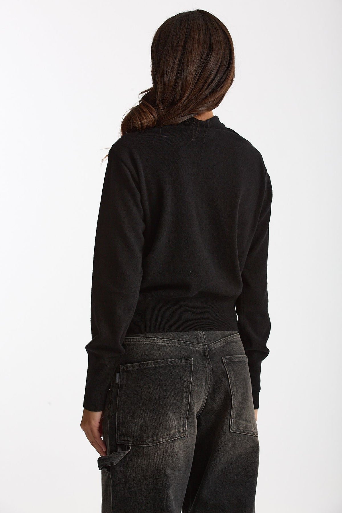 Maglia incrociata lana/cashmere nero women Federica tosi - 3