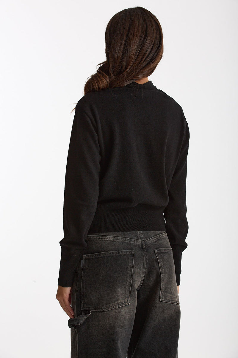 Maglia incrociata lana/cashmere nero women Federica tosi - 3