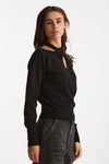 Maglia incrociata lana/cashmere nero women Federica tosi - 4