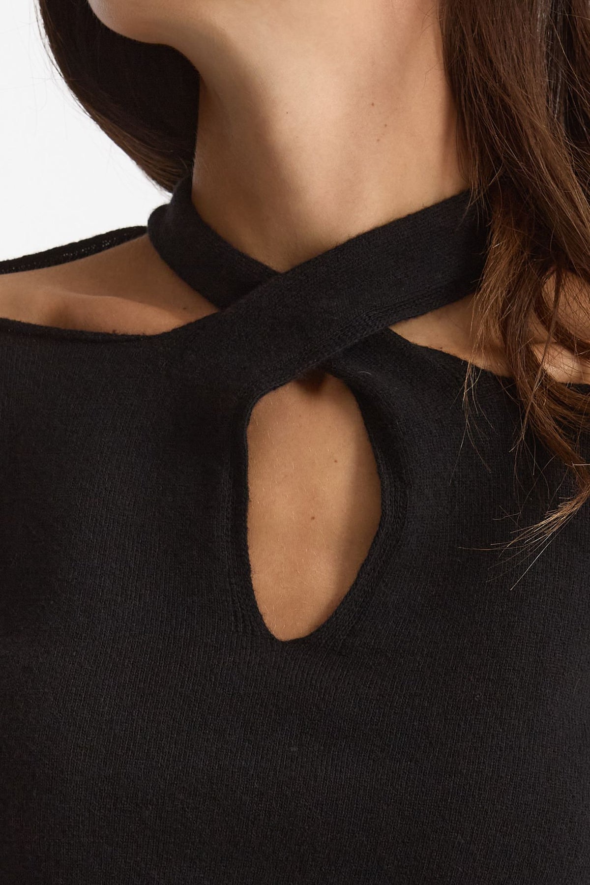 Maglia incrociata lana/cashmere nero women Federica tosi - 5