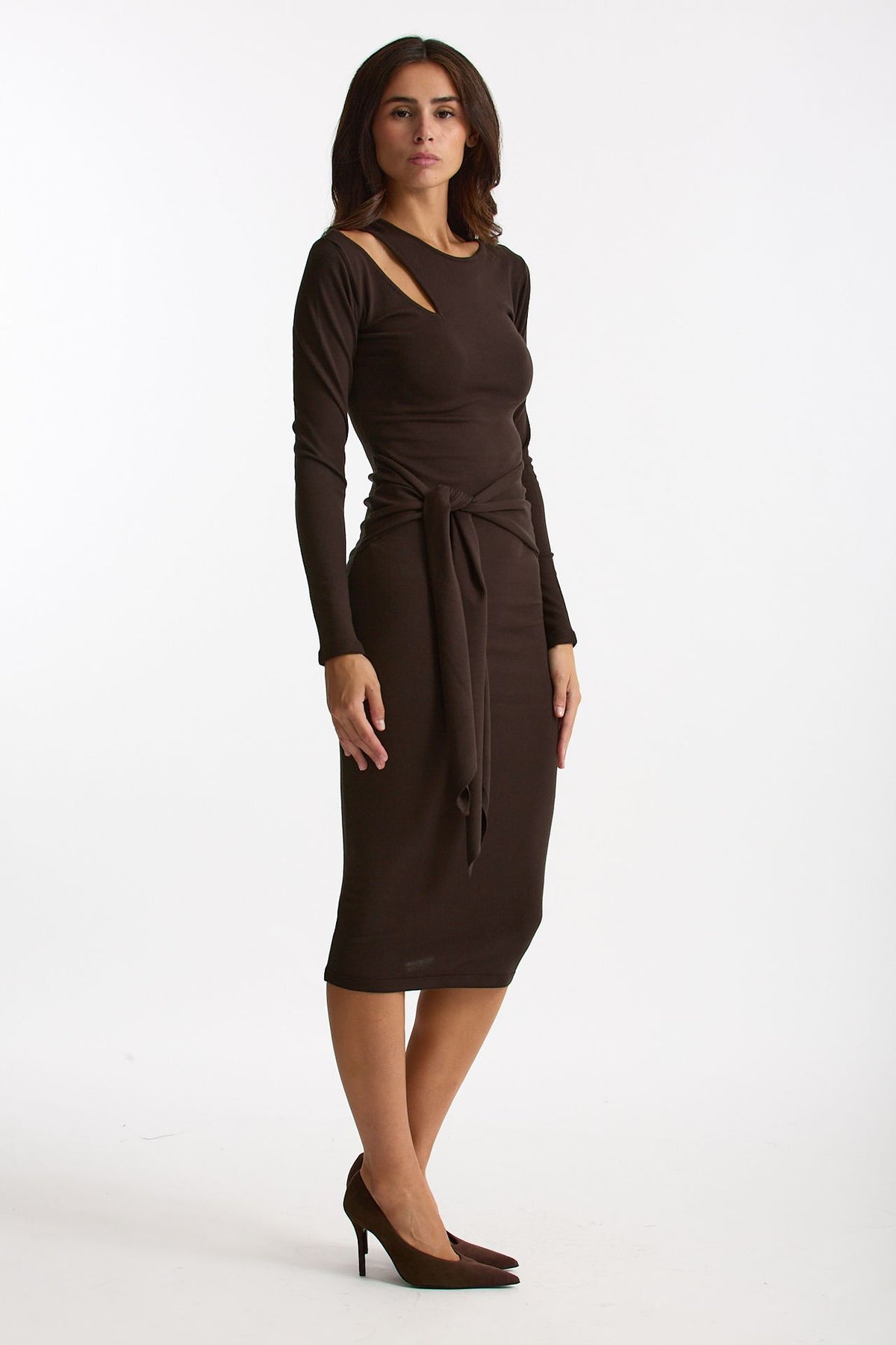 Abito midi in maglia marrone women Federica tosi - 4