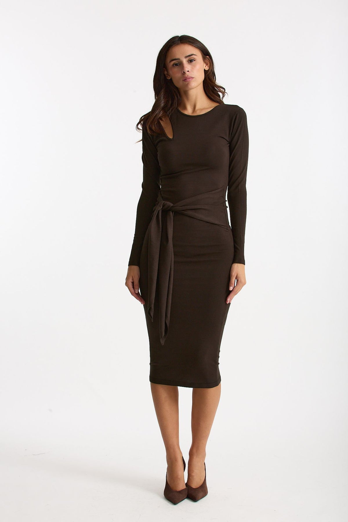 Abito midi in maglia marrone women Federica tosi - 2