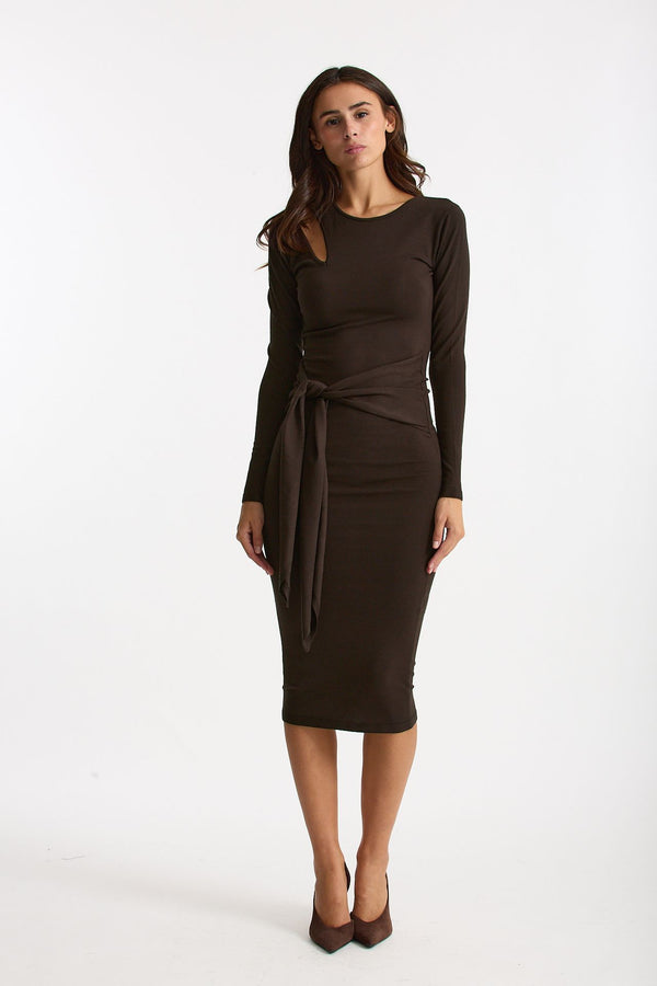 Abito midi in maglia marrone women Federica tosi