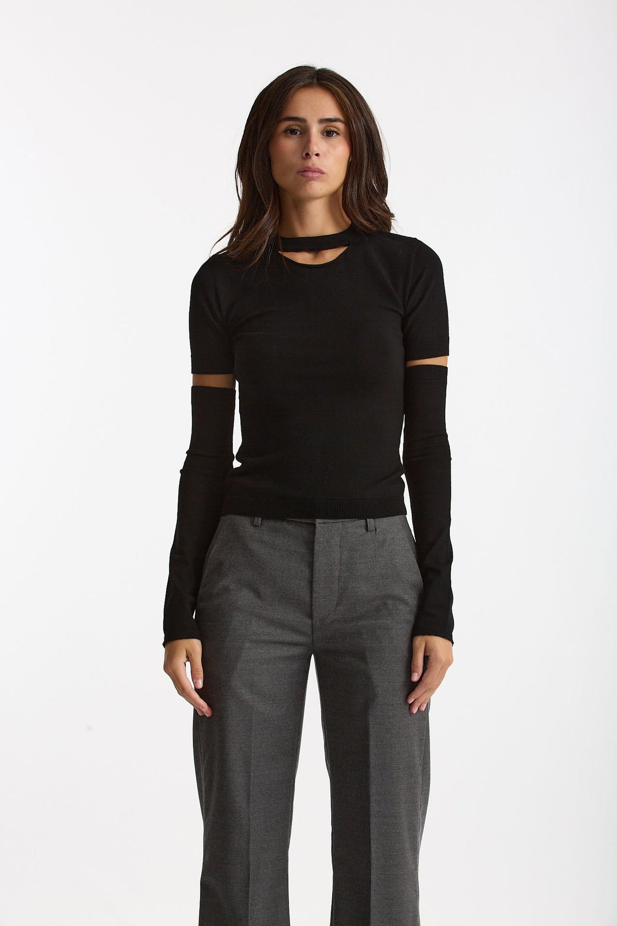 Maglia con manicotti nero women Federica tosi - 2