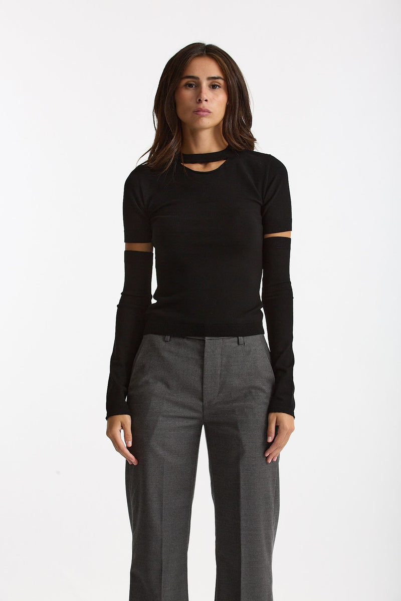 Maglia con manicotti nero women Federica tosi - 2