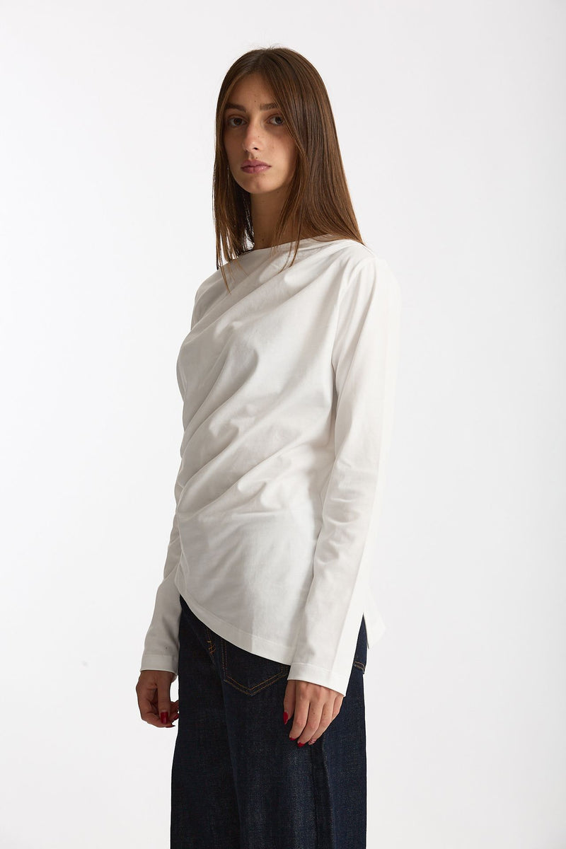 T-shirt asimmetrica bianco women Woc - 2