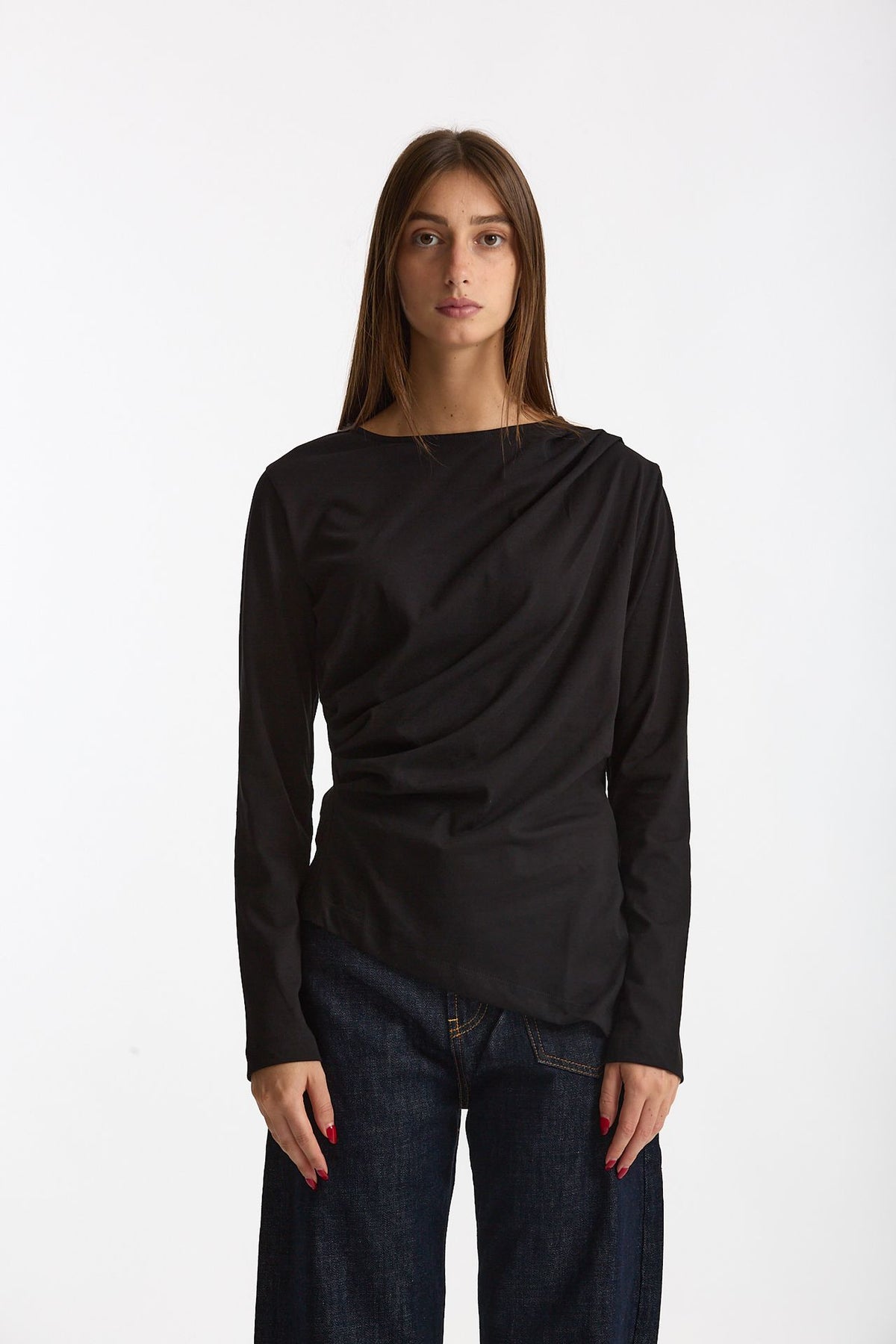 T- shirt maniche lunghe nero women Woc - 2