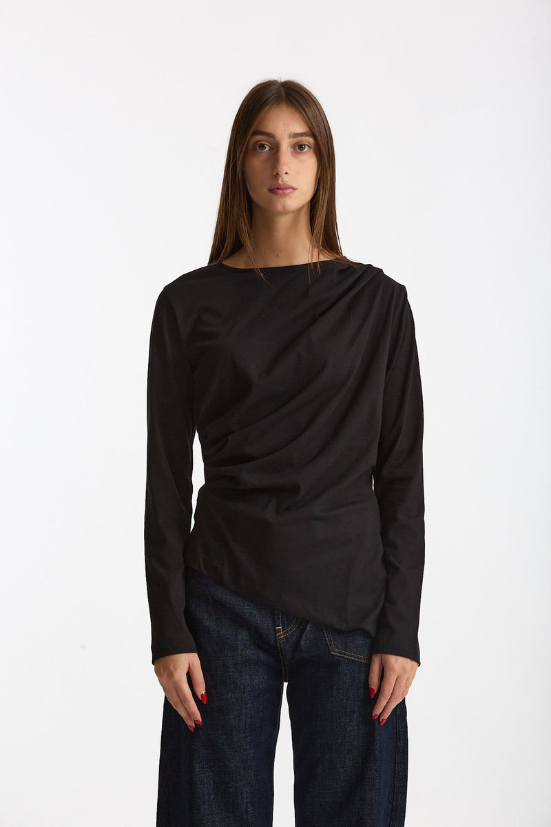 T- shirt maniche lunghe nero women Woc - 2