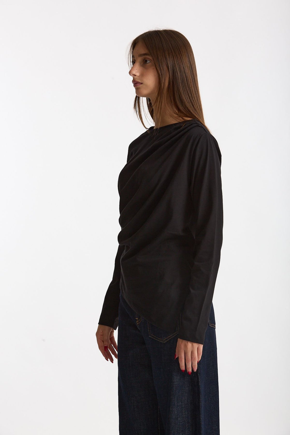 T- shirt maniche lunghe nero women Woc - 3
