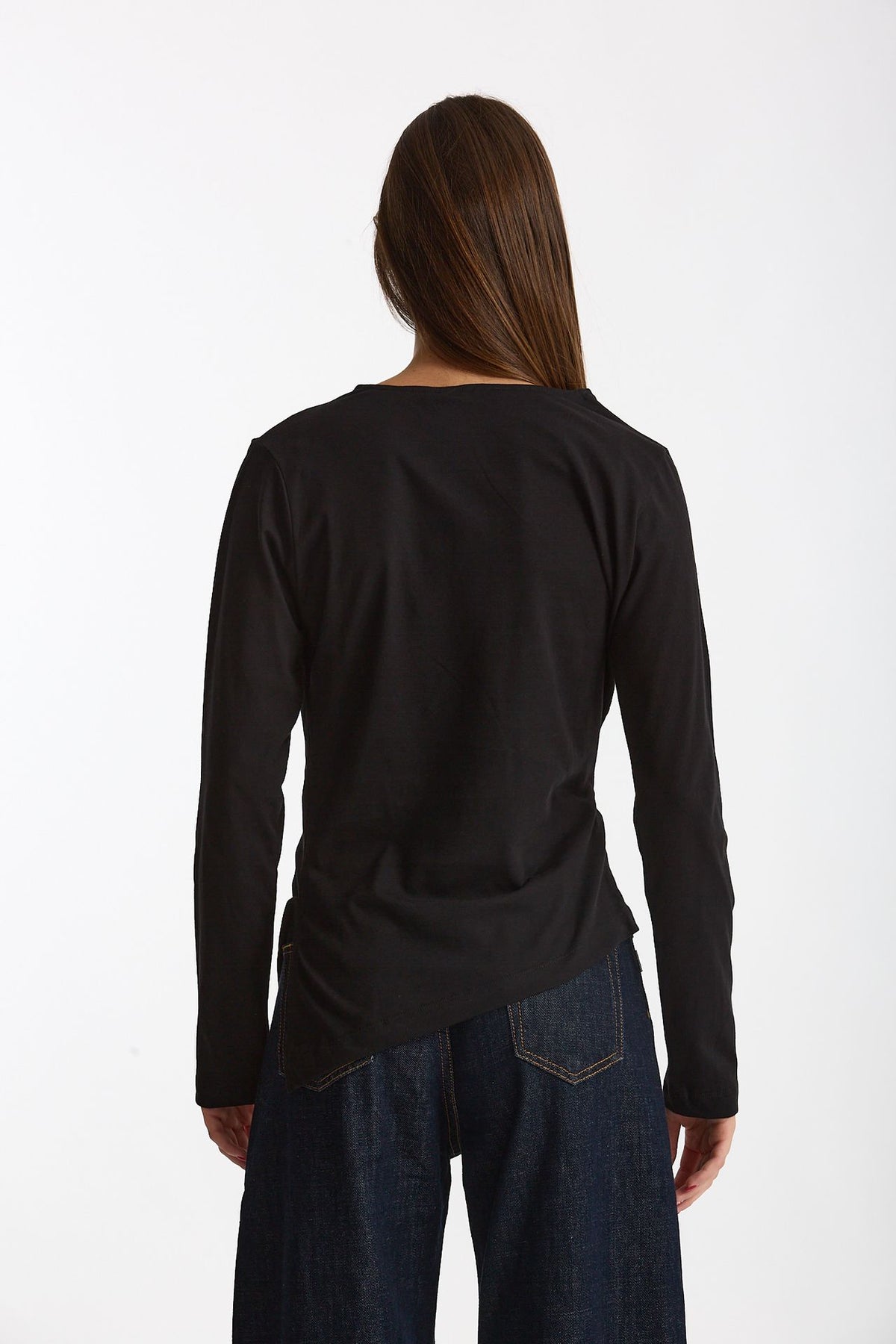 T- shirt maniche lunghe nero women Woc - 4