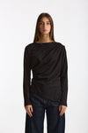 T-shirt asimmetrica nero women Woc - 1