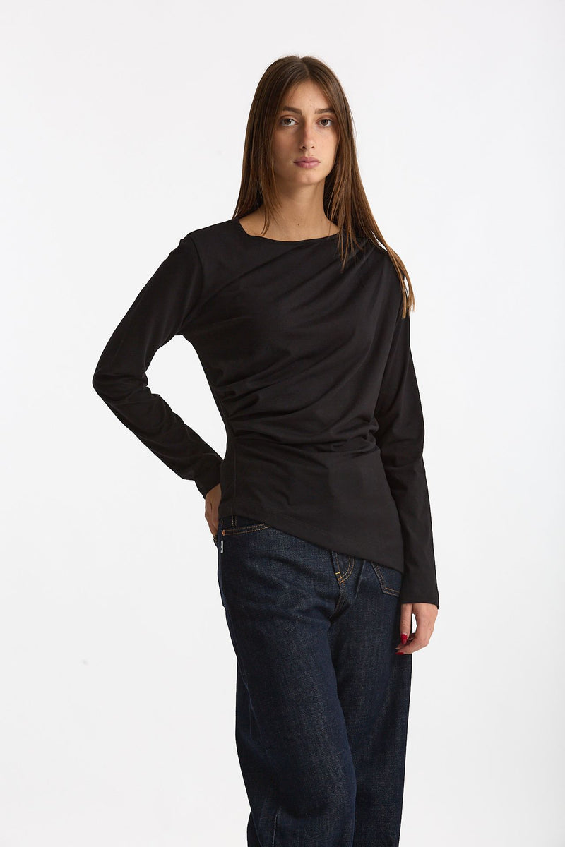 T- shirt maniche lunghe nero women Woc - 1