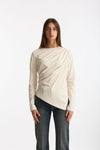 T-shirt asimmetrica panna women Woc - 2