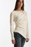 T-shirt asimmetrica panna women Woc - 4