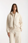 Felpa crop con zip beige women Woc - 1