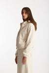 Felpa crop con zip beige women Woc - 2