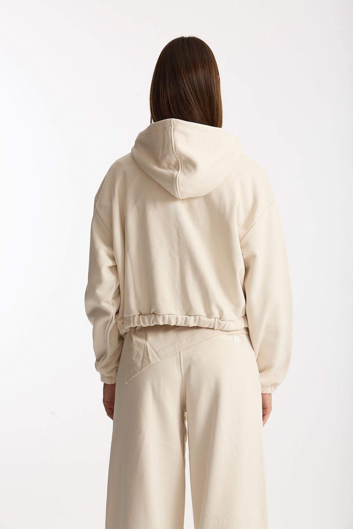 Felpa crop con zip beige women Woc - 3