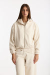 Felpa crop con zip beige women Woc - 4