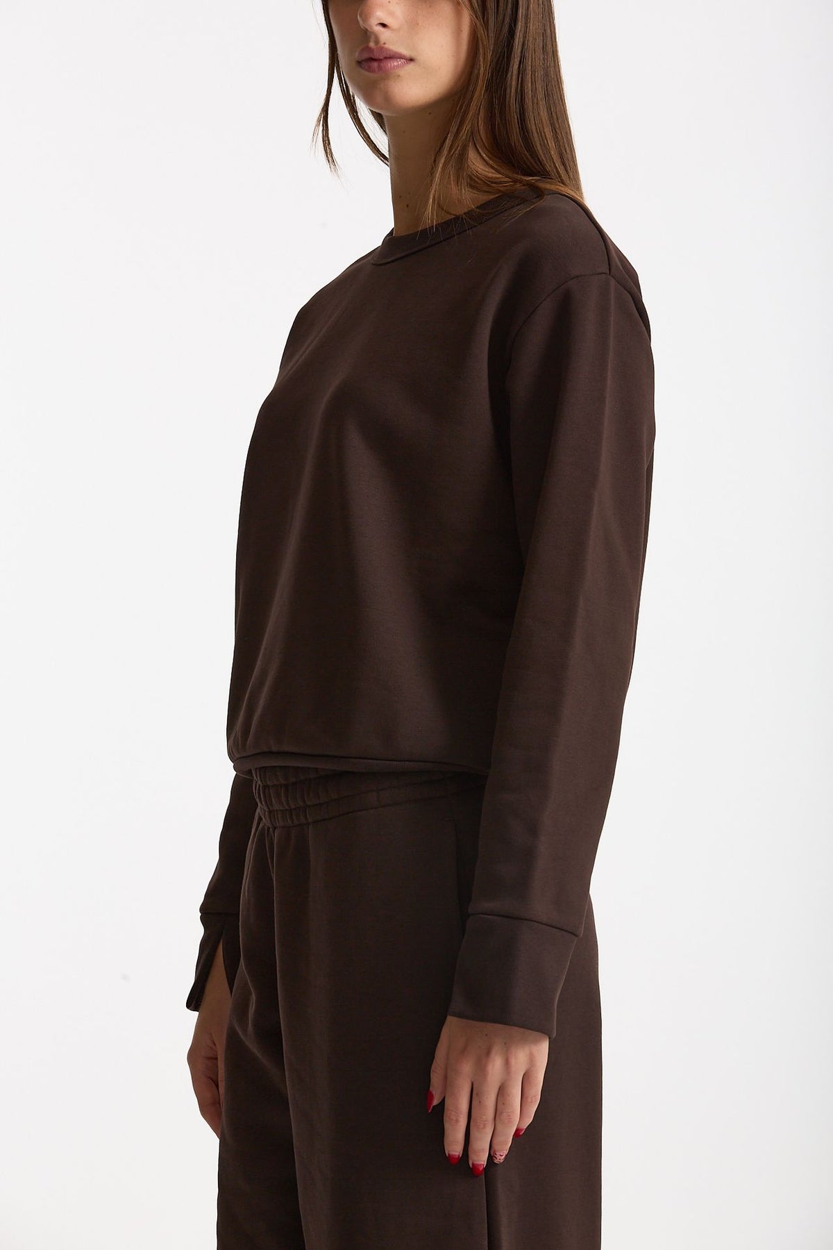 Felpa girocollo marrone women Woc - 3