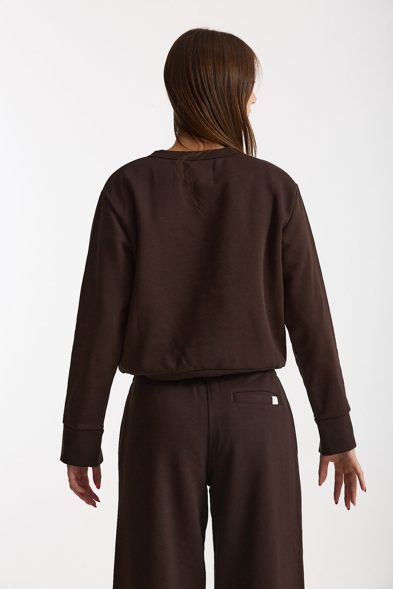 Felpa girocollo marrone women Woc - 4