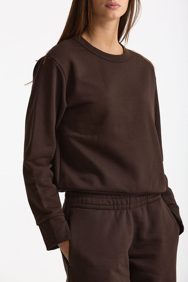 Felpa girocollo marrone women Woc