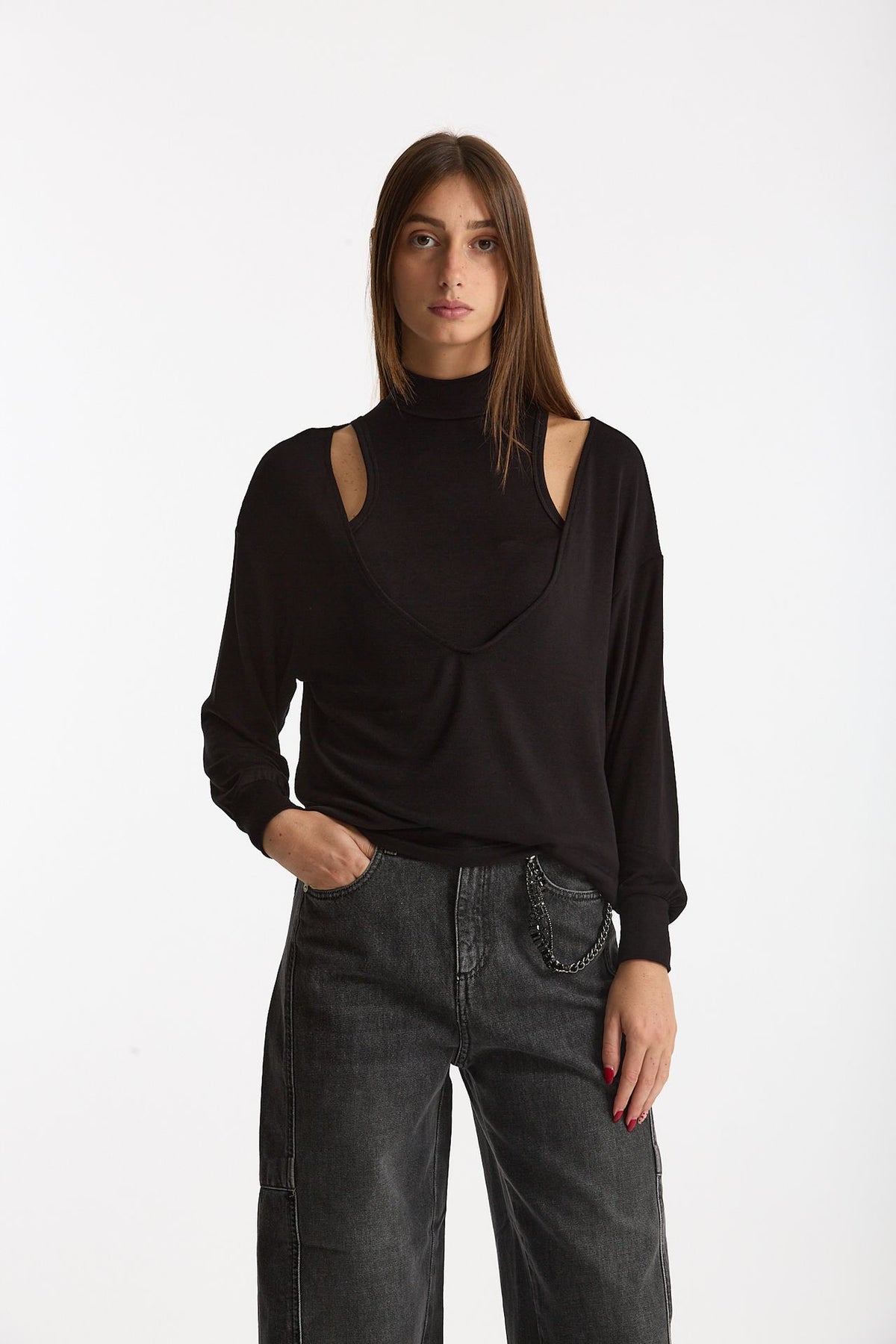 Maglia doppia nero women Woc - 1