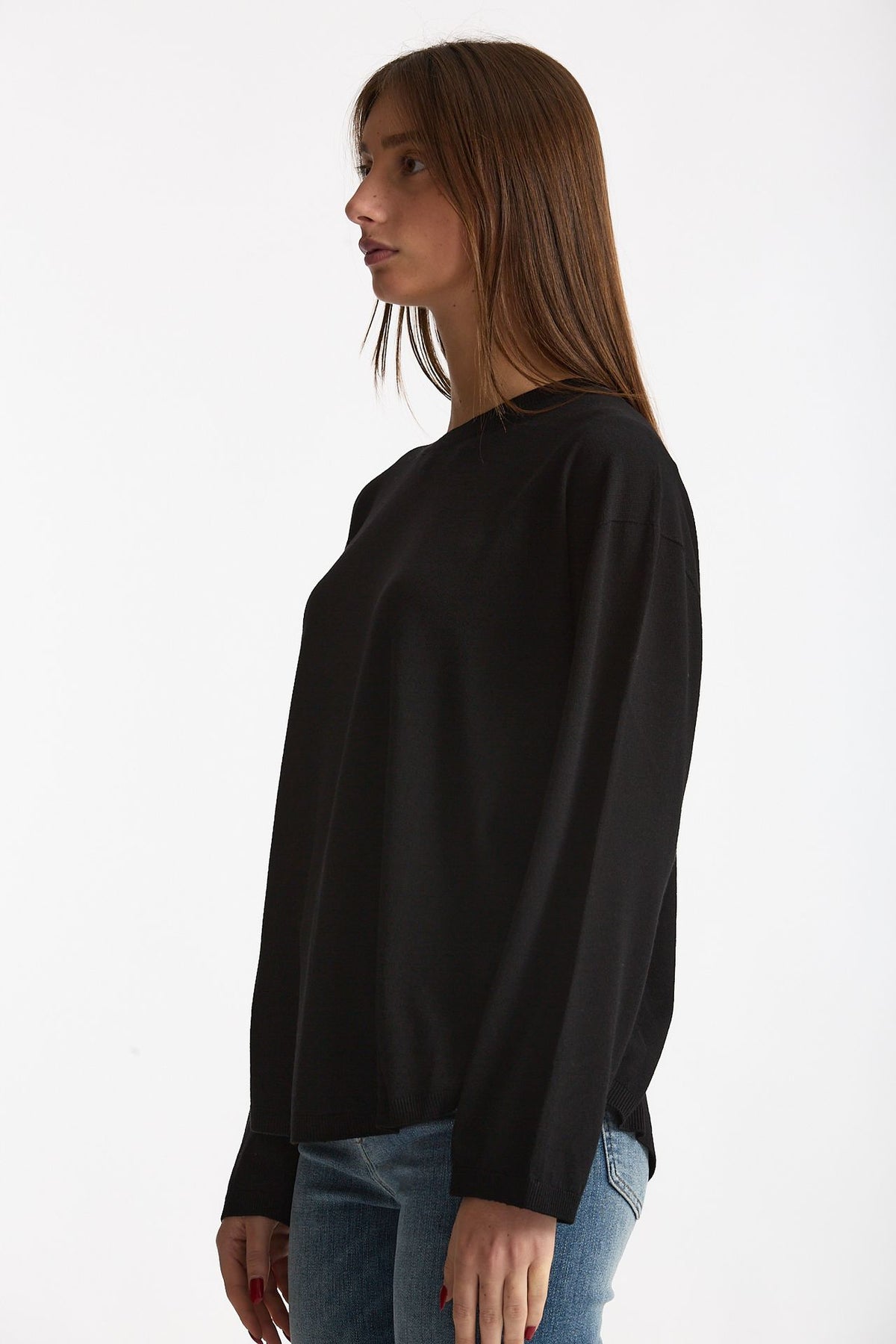 Maglia girocollo in flexwool nero women Zanone - 2