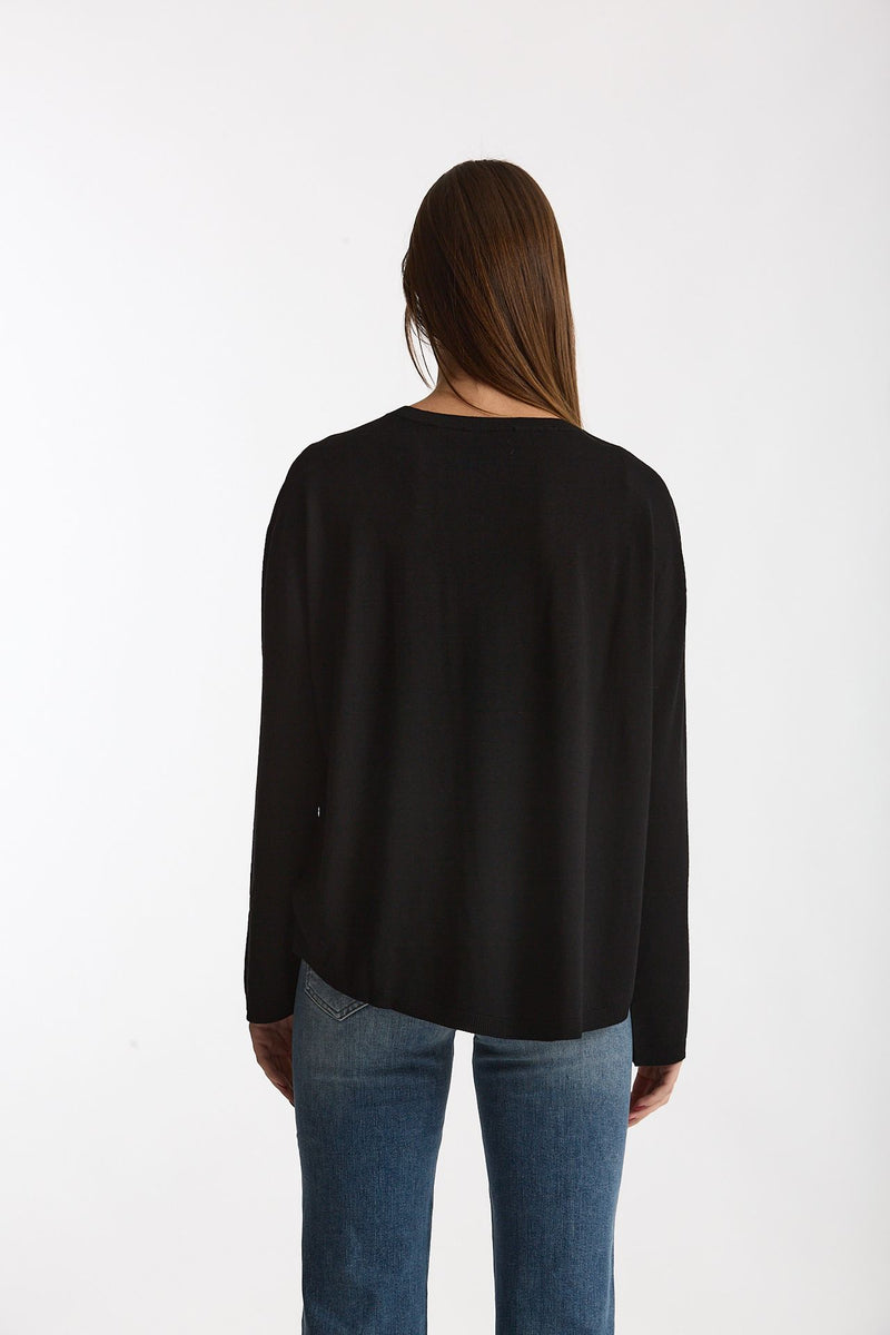 Maglia girocollo in flexwool nero women Zanone - 3