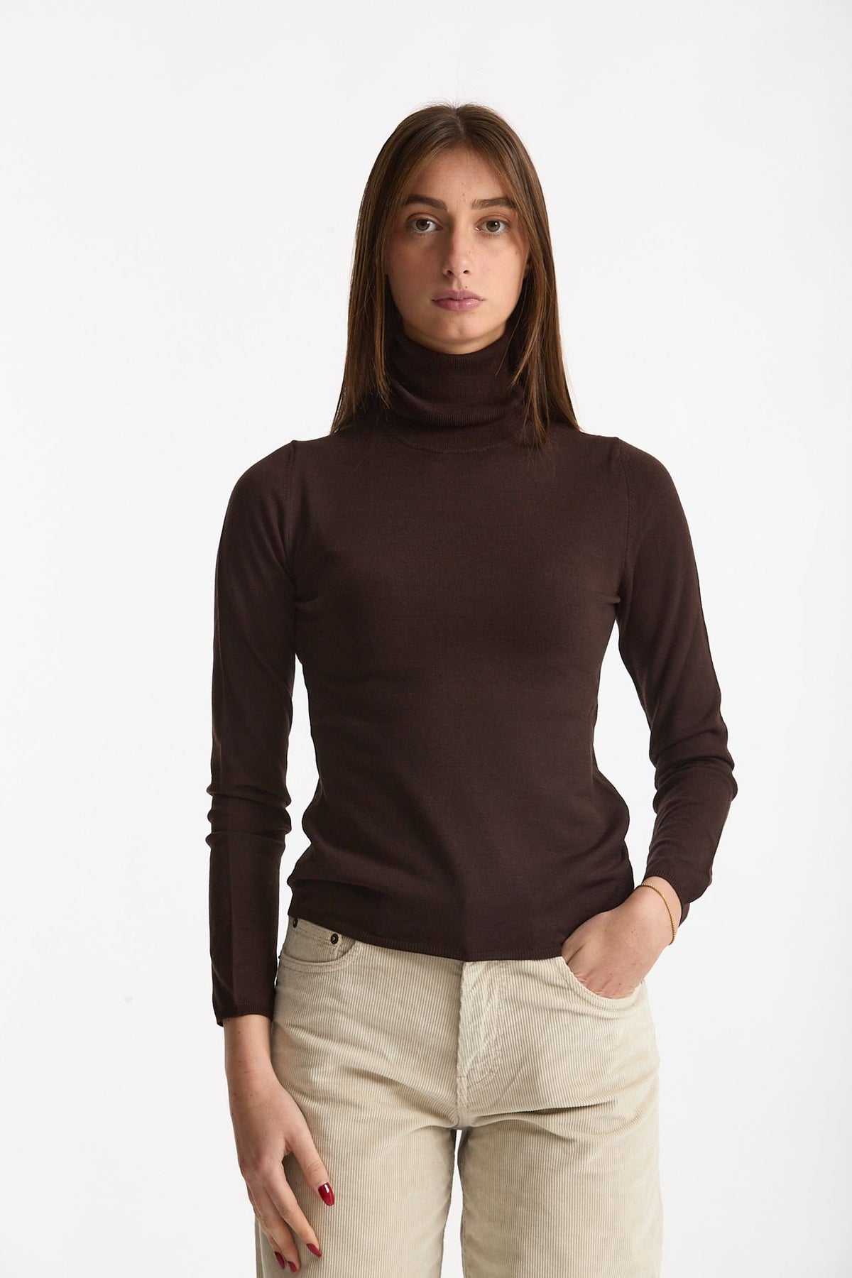 Dolcevita slim in flexwool marrone women Zanone - 1
