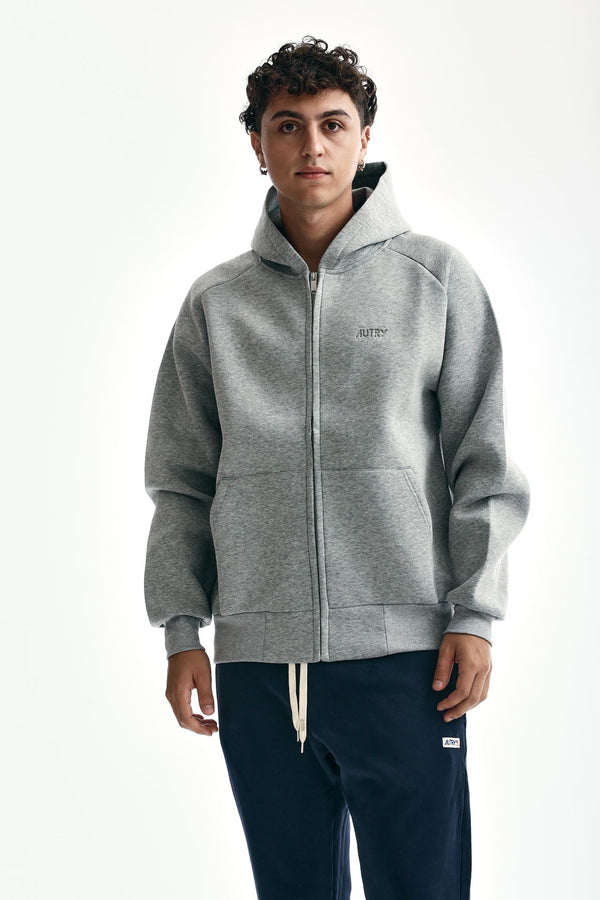 felpa cappuccio in cotone grigio men Autry